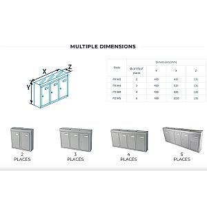 PD942 Horizontal indoor postbox, 2 mailboxes, grey