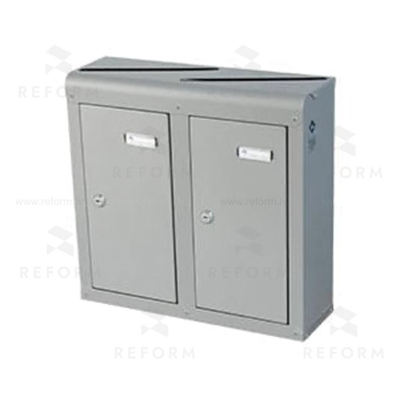 PD942 Horizontal indoor postbox, 2 mailboxes, grey